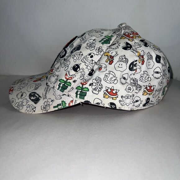 Super Mario Cap Flex Fitted White Mario Embroidered Med/Lg - Picture 8 of 11